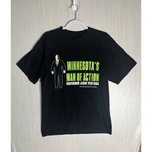 Vintage 1998 Jesse Ventura Minnesota Man of Action Graphic T-Shirt 90s Sz Large